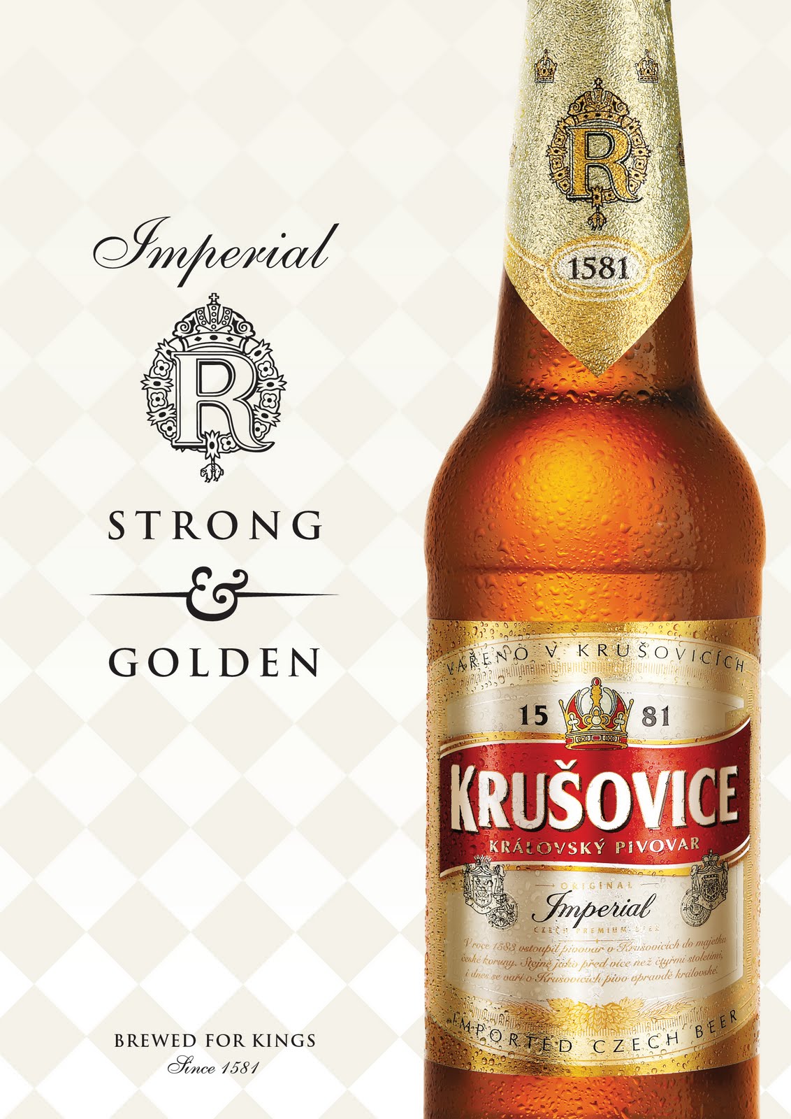 Bia tiệp Krusovice Imperial 5% - chai 330ml