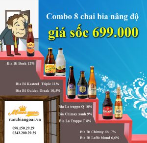 Combo bia bỉ 8 chai giá sốc 699.000đ uống thả ga