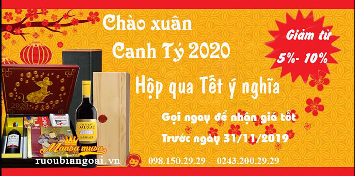 Qùa Tết Canh Tý 2020. Hộp Qùa Vang Ý