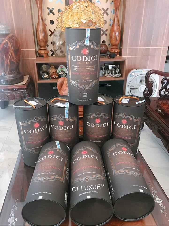 Vang Ý Codici Tarantino Primitivo Merlot (bịch 3L)