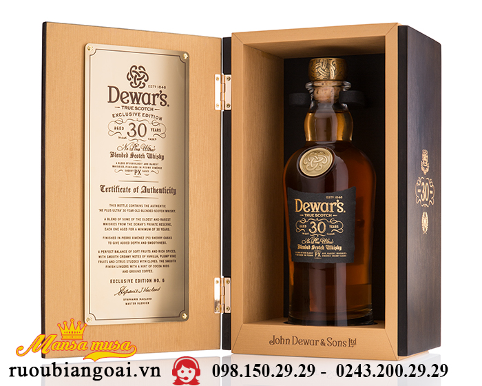 Rượu Whiskey Dewar’s 30 Năm