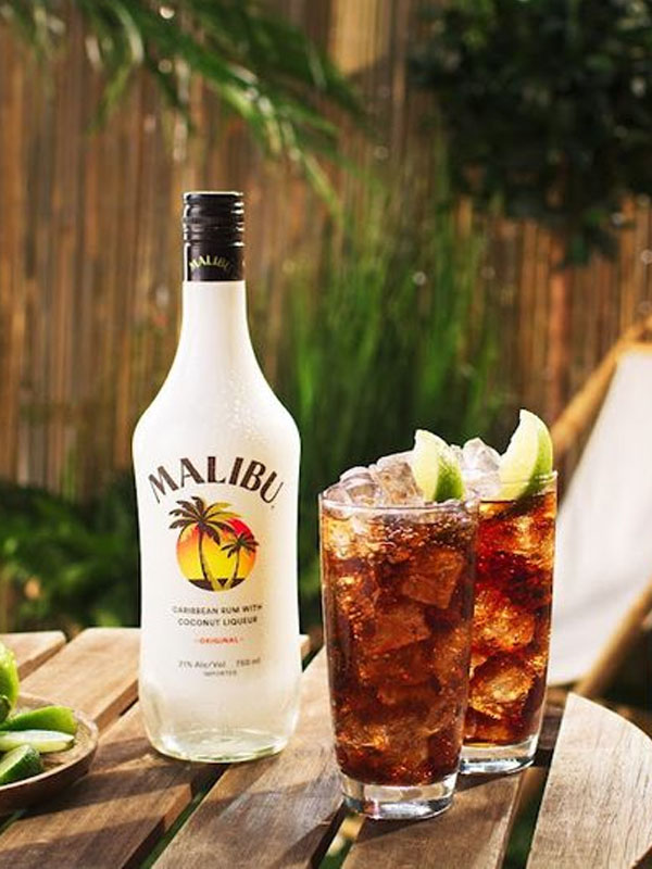 rượu rum malibu hương dừa - 21% chai 700ml