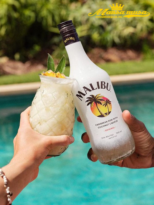 rượu rum malibu hương dừa - 21% chai 700ml