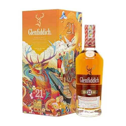 rượu whisky glenfiddich 21 năm - hộp quà tết 2022