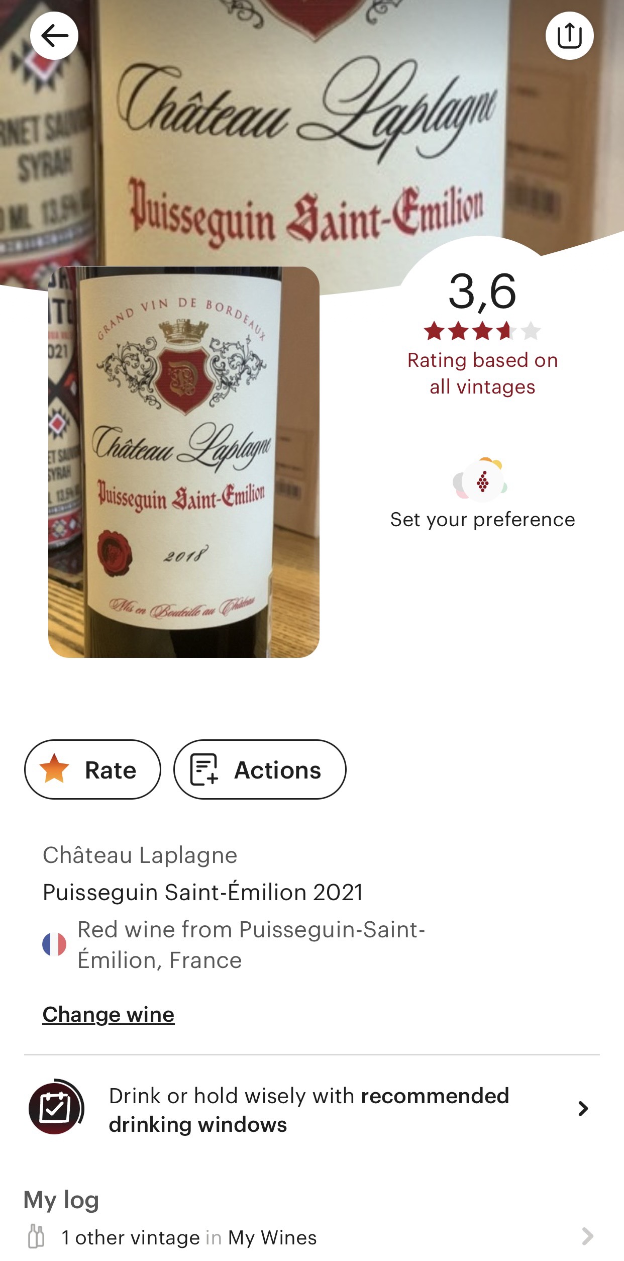 Rating Chateau Laplagne Puisseguin 2018