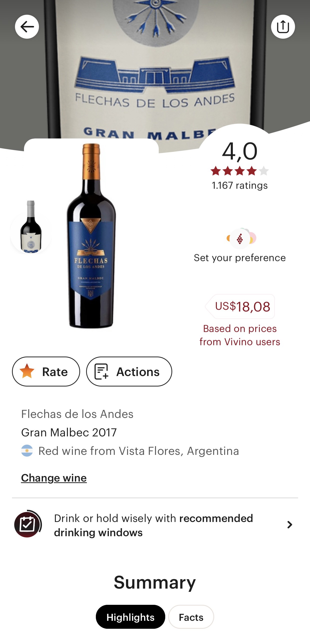 Ảnh đánh giá Rượu vang Flechas de Los Andes
