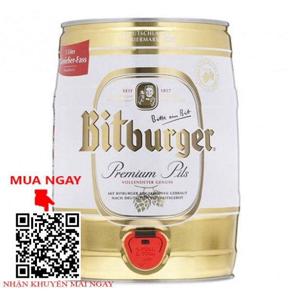 bia đức bitburger 5% - boom 5000ml