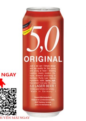 bia đức 5,0 origilnal lager beer 5.4% - lon 500ml