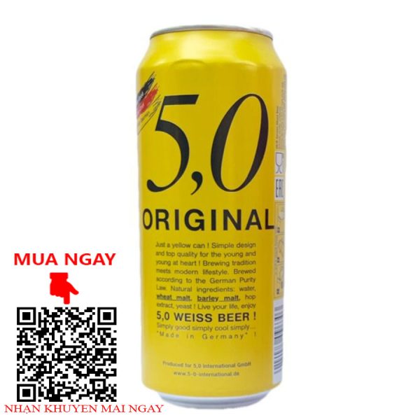 bia đức 5,0 original whest beer 5% - lon 500ml