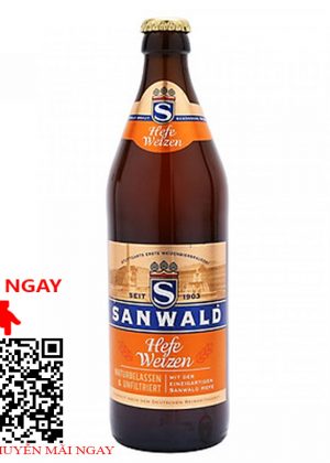 bia đức sanwald hefe weizen 4.9% - chai 500ml