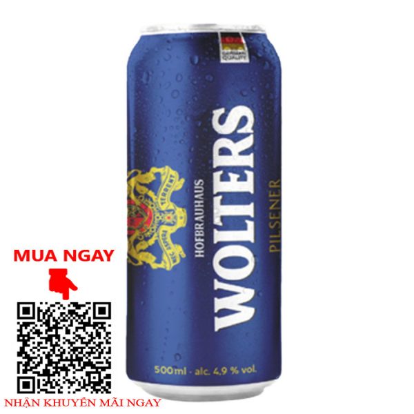 bia đức wolters pilsner 4.9% - lon 500ml