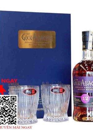 hộp quà glenallaachie 12 - 2 ly riedel fire whisky