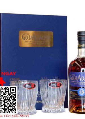 hộp quà glenallaachie 15 - 2 ly riedel fire whisky