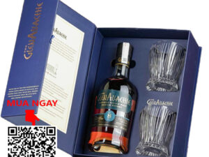 hộp quà glenallaachie 8 - 2 ly riedel fire whisky