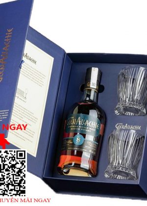 hộp quà glenallaachie 8 - 2 ly riedel fire whisky