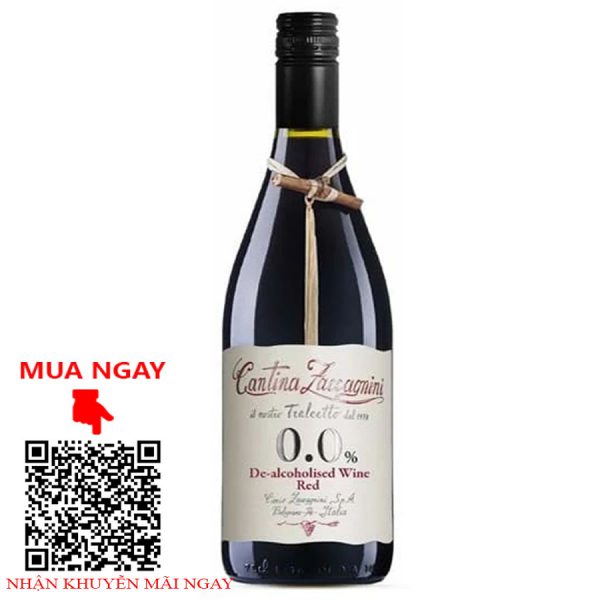 rượu vang đỏ không cồn cantina zaccagnini de-alcoholised wine red