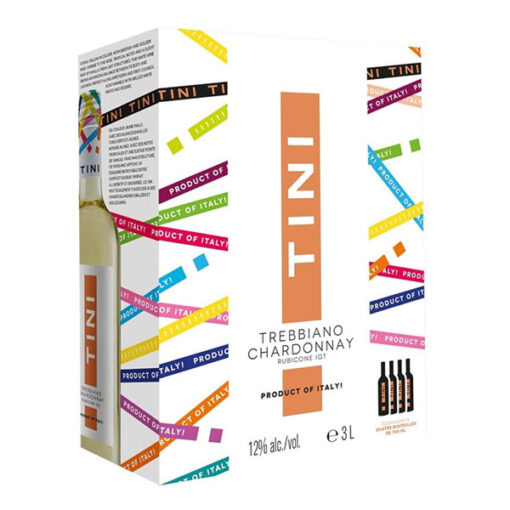 rượu vang bịch tini trebbiano chardonnay rubicone bib 3L