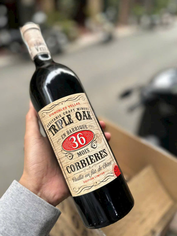 rượu vang triple oak 36 mois corbières