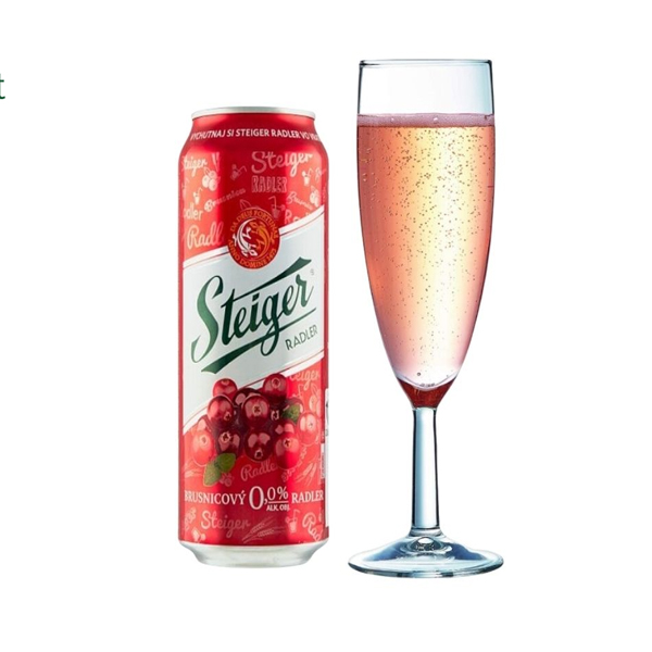 Bia steiger radler brusnicovy (cranberry)