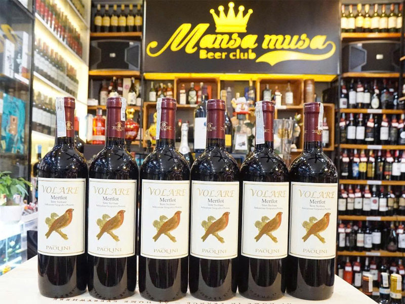 rượu vang ý cantine paolini volare nero d'avola cantine paolini volare merlot