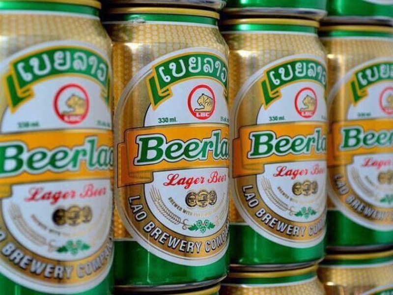 Bia lào vàng lon 330ml