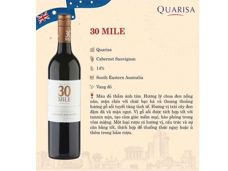 Rượu vang đỏ 30 mile cabernet sauvignon