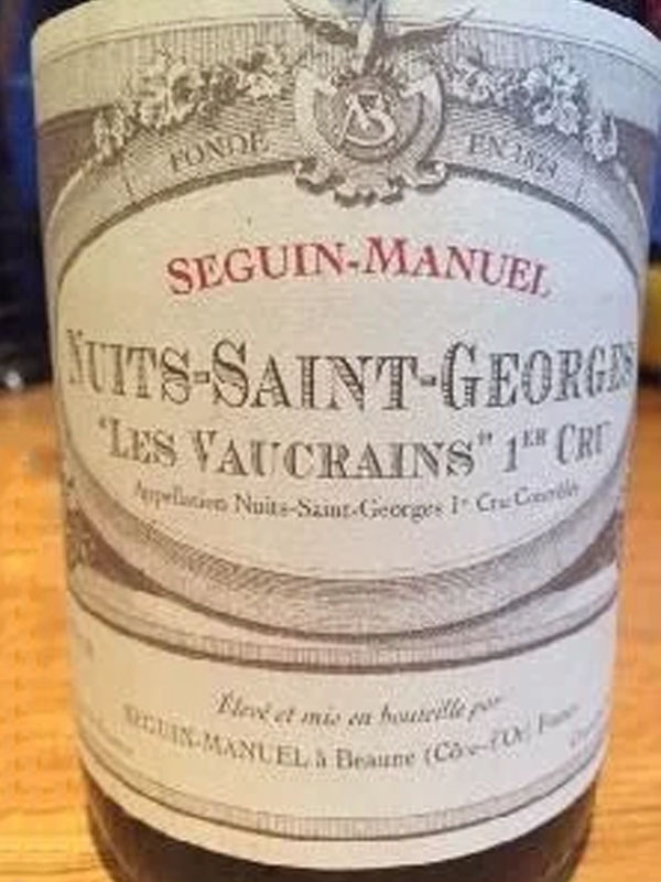 domaine seguin-manuel nuit saint georges 1er cru les vaucrains