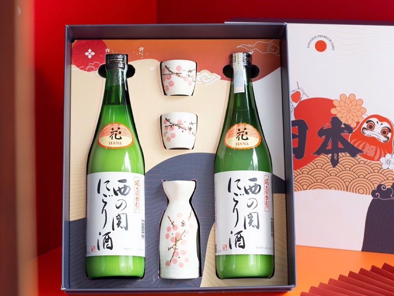 rượu sake nishino seki nigori zake hana quà tết 2026