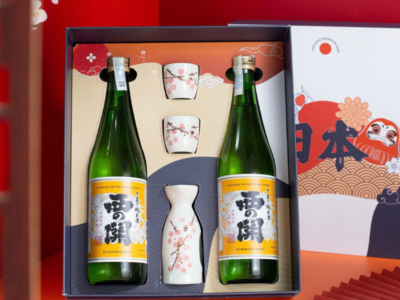 rượu sake nishino seki tezukuri junmai quà tết 2026