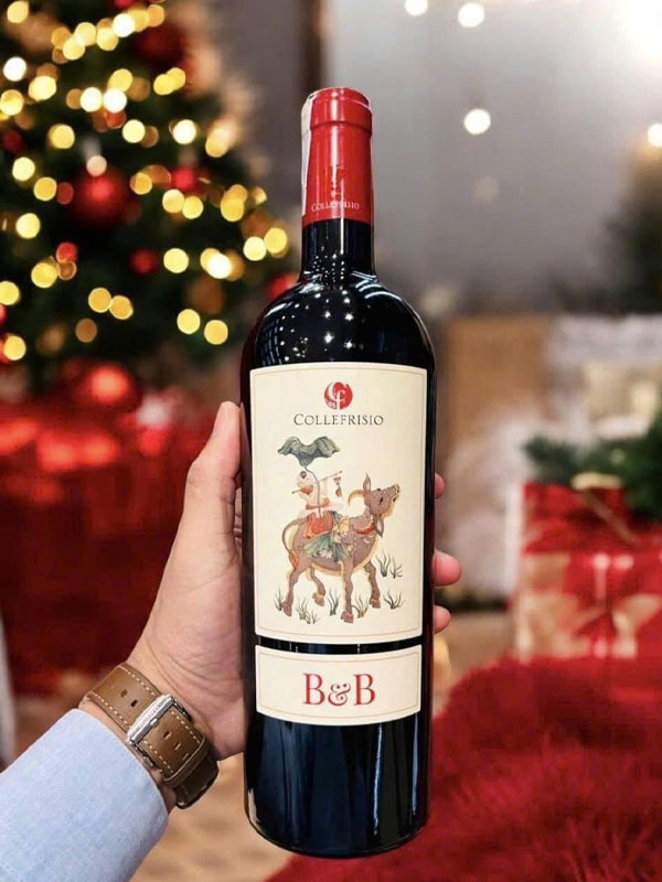 rượu vang ý đỏ cf collefrisio b&b hộp quà tết 2026