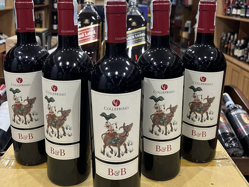 rượu vang ý đỏ cf collefrisio b&b hộp quà tết 2026