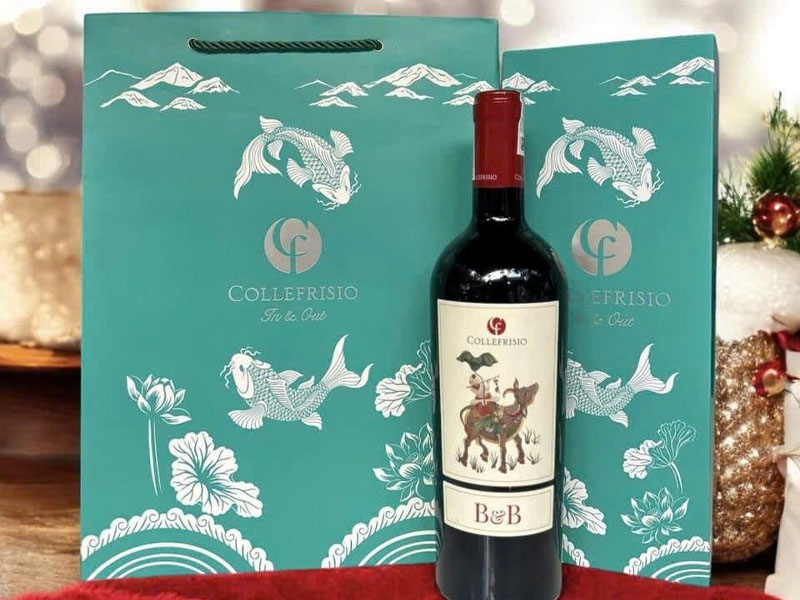 rượu vang ý đỏ cf collefrisio b&b hộp quà tết 2026