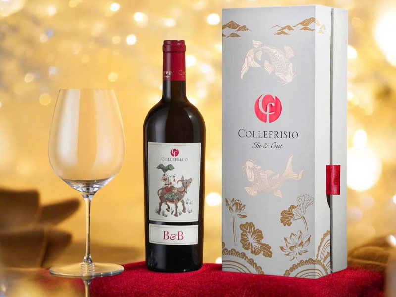 rượu vang ý đỏ cf collefrisio b&b hộp quà tết 2026