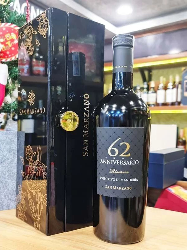 san marzano anniversario 62 primitivo di manduria dop riserva