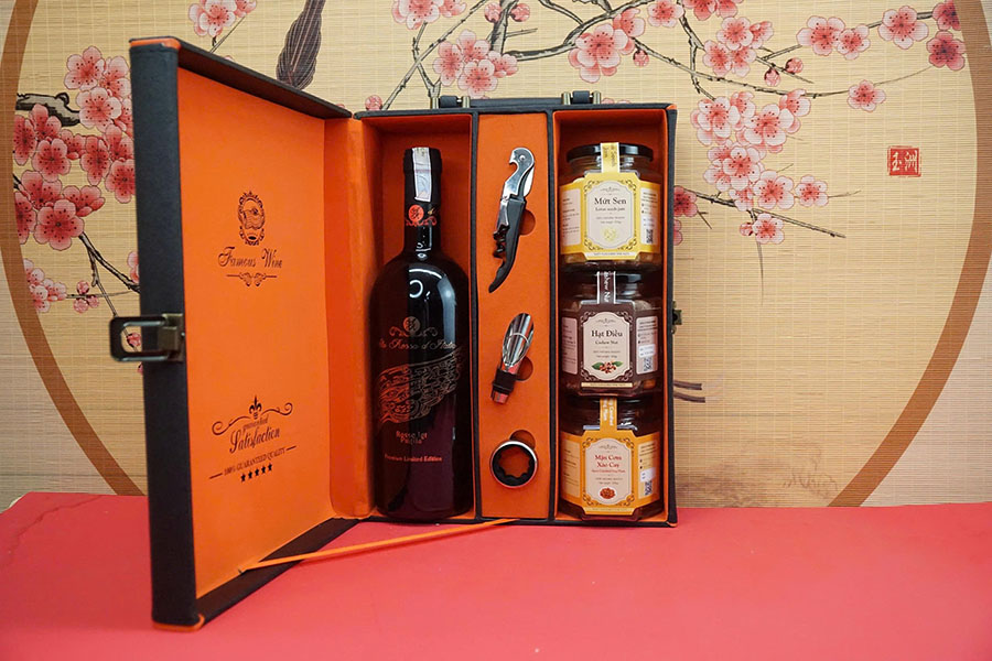hộp quà tết 2026 – rượu vang ý ms144