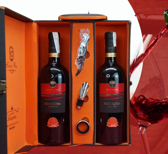 hộp quà tết 2026 rượu vang ý ms066