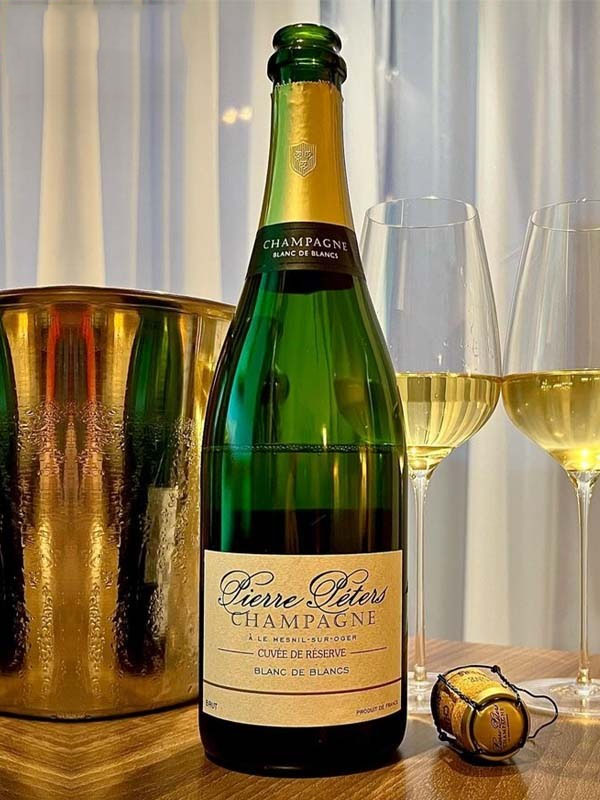 rượu vang champagne pierre péters cuvée de réserve blanc de blancs