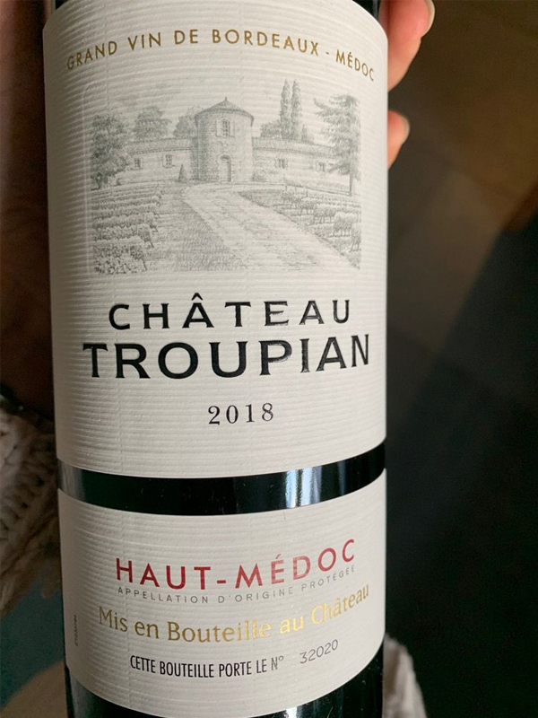 chateau troupian 2018 haut medoc