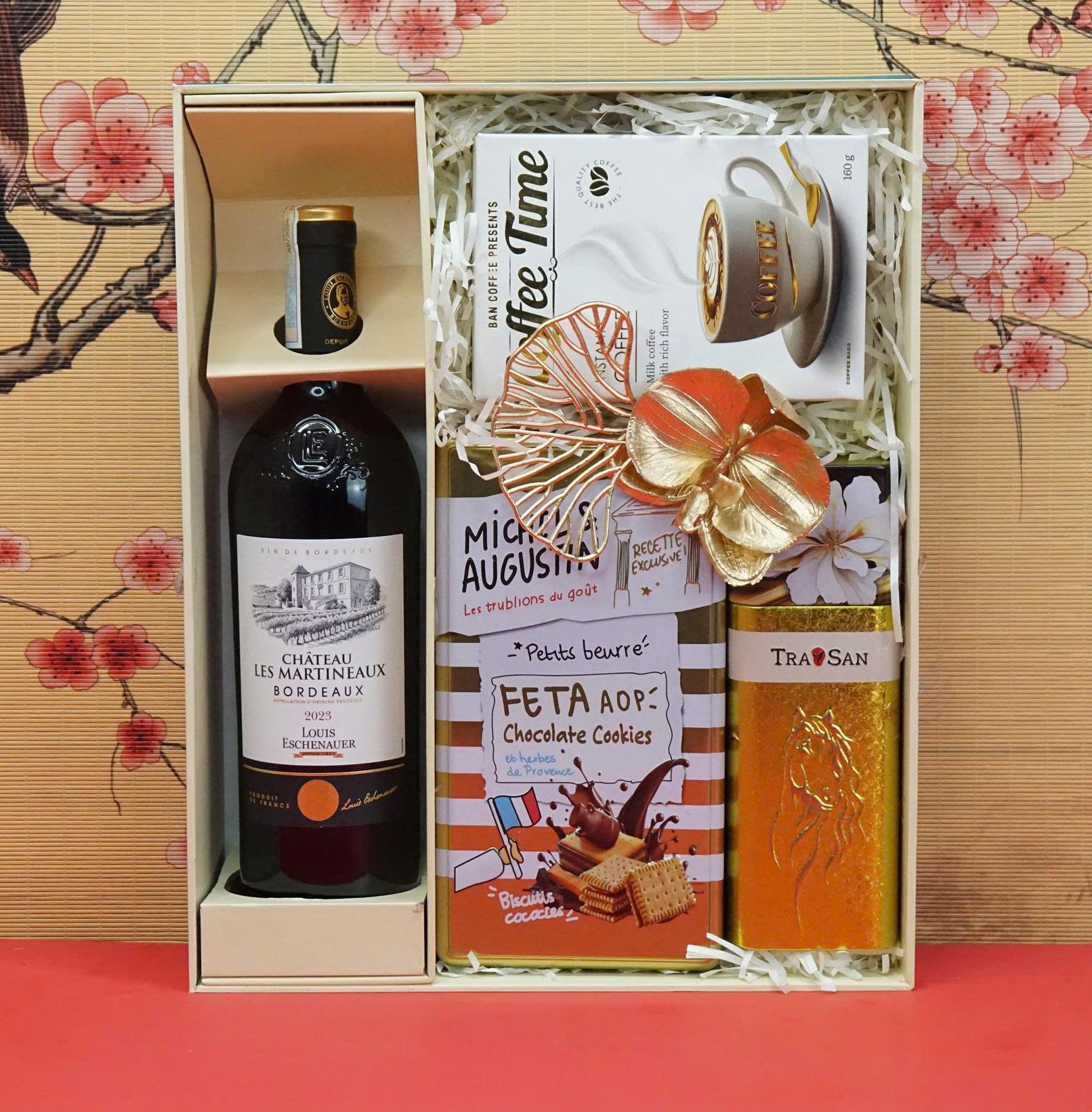 hộp quà tết 2026 rượu vang pháp ms019