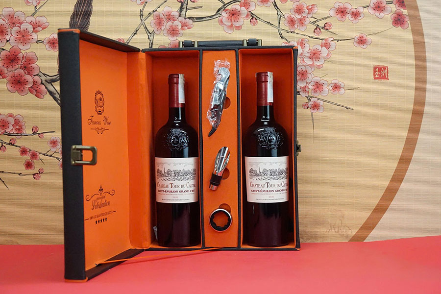hộp quà tết 2026 rượu vang pháp ms076