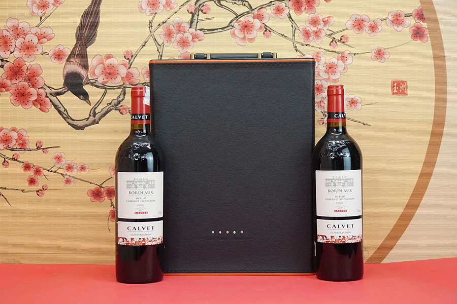 hộp quà tết 2026 rượu vang pháp ms080