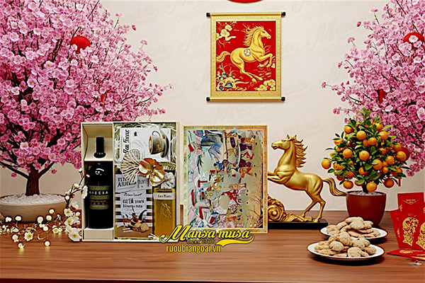 hộp quà tết 2026 rượu vang ý ms003