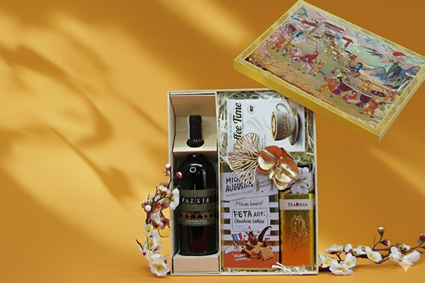 hộp quà tết 2026 rượu vang ý ms003