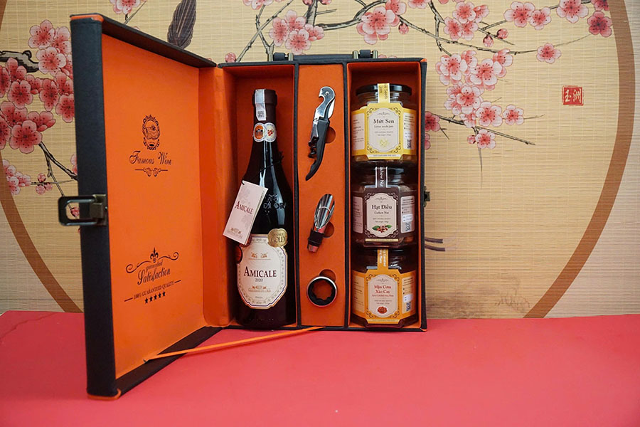 hộp quà tết 2026 – rượu vang ý ms156