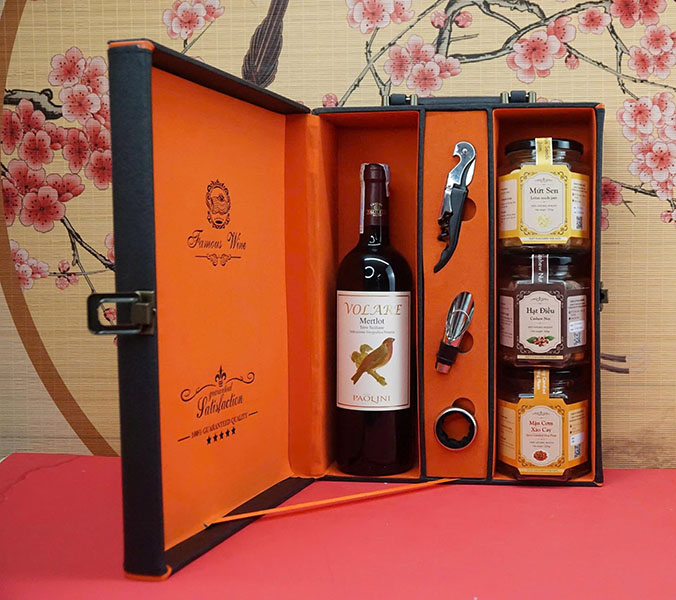hộp quà tết 2026 – rượu vang ý ms158