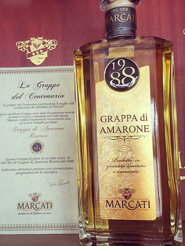 marcati grappa amarone riserva ( wooden box) 40% 500ml
