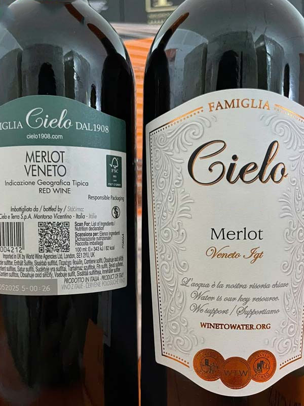 rượu vang cielo merlot