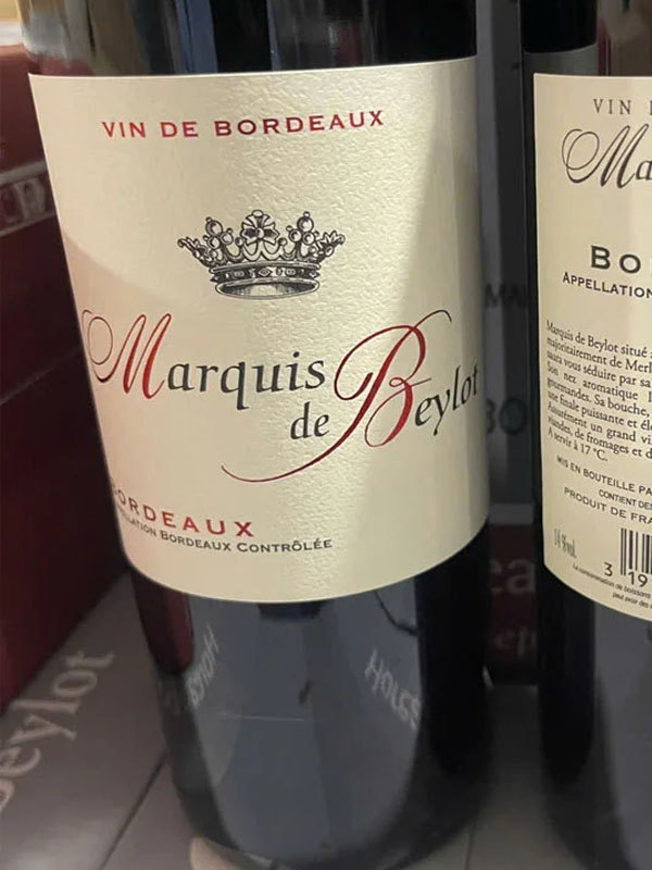 rượu vang marquis de beylot bordeaux
