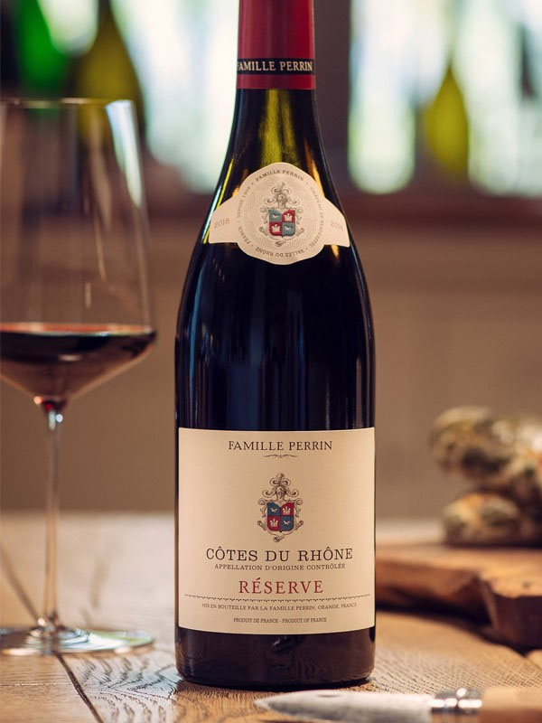 rượu vang famille perrin côtes-du-rhône réserve, rouge