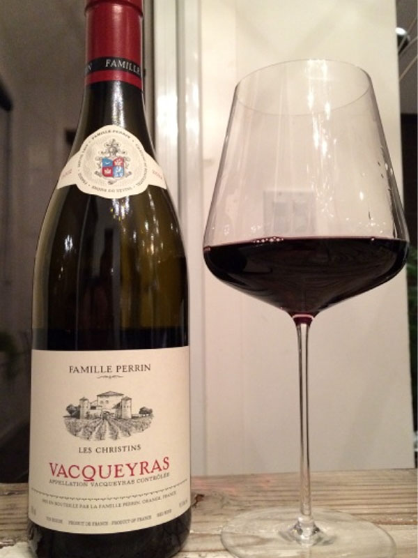 rượu vang famille perrin vacqueyras les christins rouge